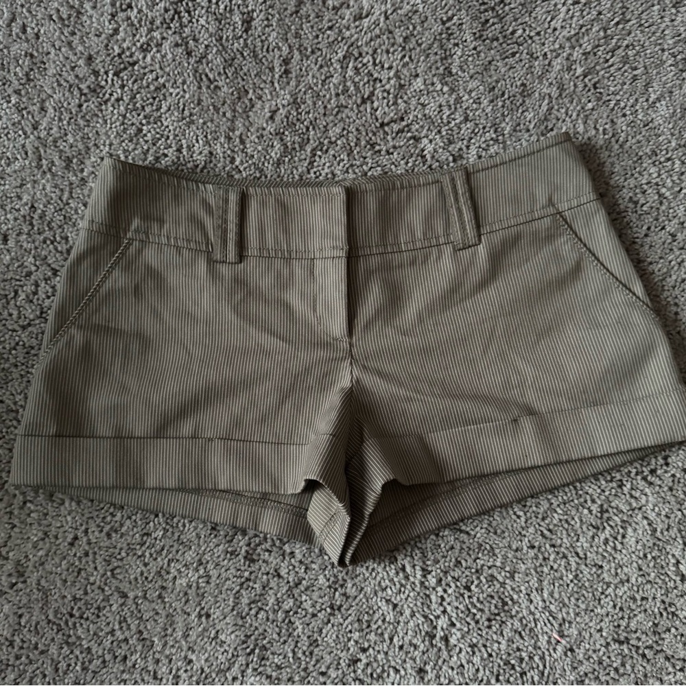 Women's Pin Stripe Beige Cream Shorts
